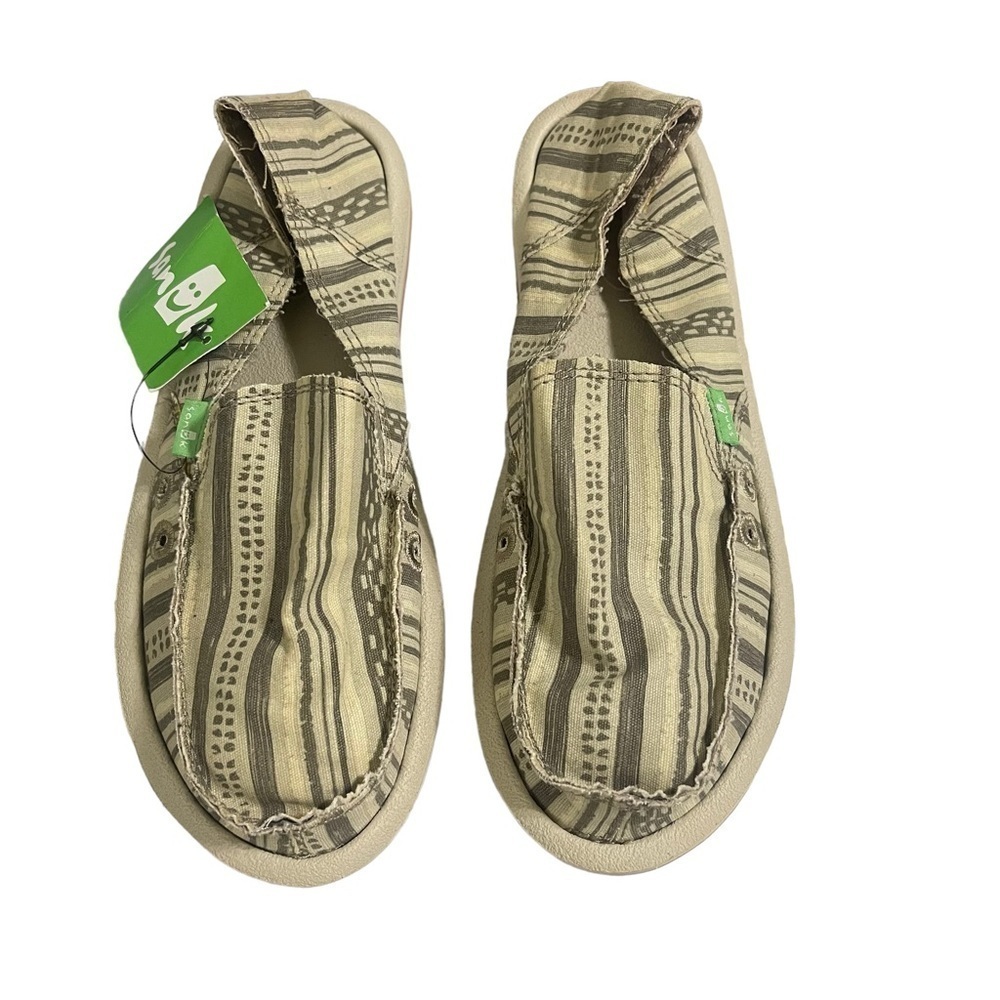 Sanuk Donna Keys Ranch Sidewalk Surfer Shoes NWT Size 6 Cream Abstract Style New